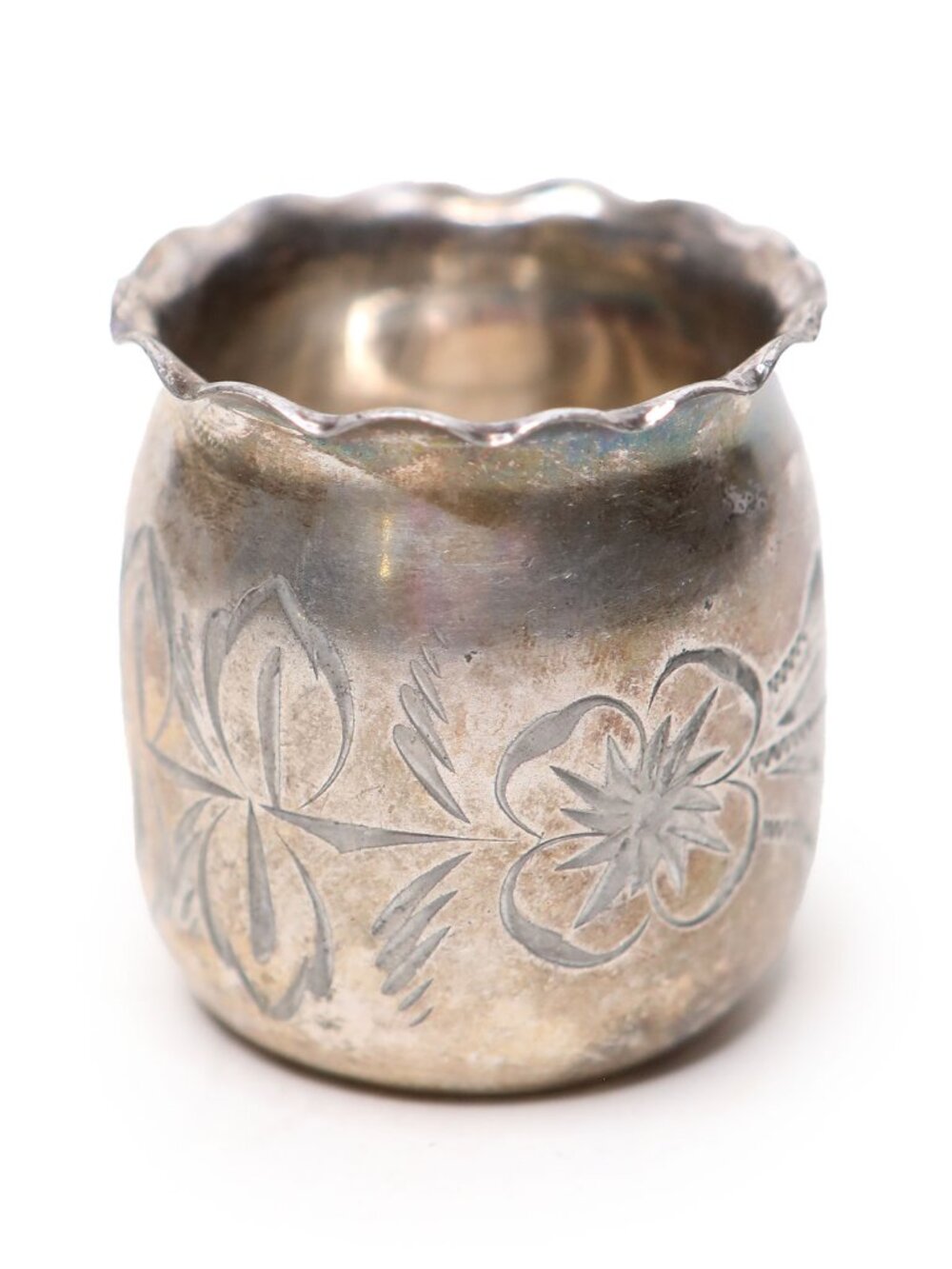 Antique Warner Silver Co Quadruple Plate Floral Toothpick Holder Mini Vase 71